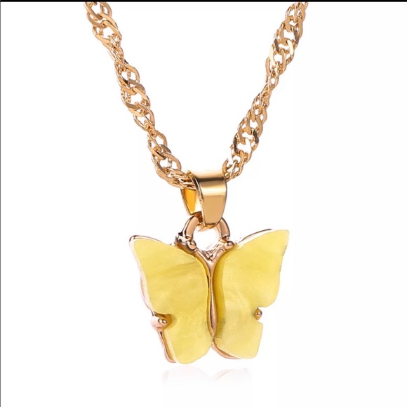 Gold Necklace with Butterfly Accent - Picture 4 of 8